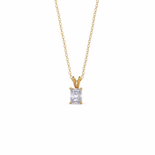 0.7 ctw Diamonds set in 14k Yellow Gold Radiant Cut Diamond Pendant ()
