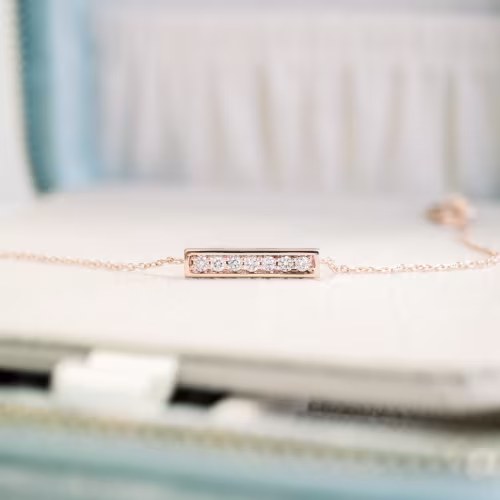 14k rose gold lab diamond bar bracelet ada diamonds design ad 123
