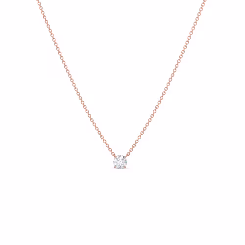 0.35 ct Diamonds set in 14k Rose Gold Floating Round Diamond Pendant (Main View)