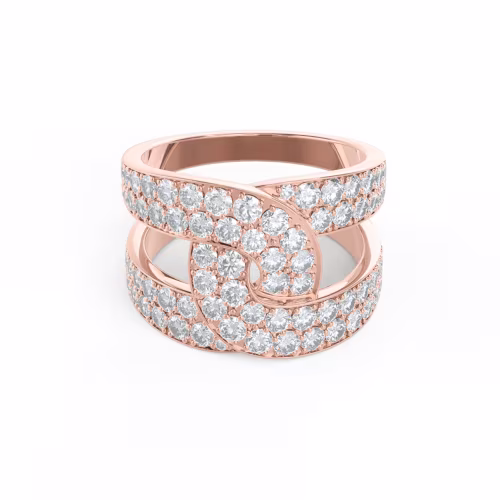 Lovelock Lab Created Diamond Fashion Ring in Rose Gold Design-092