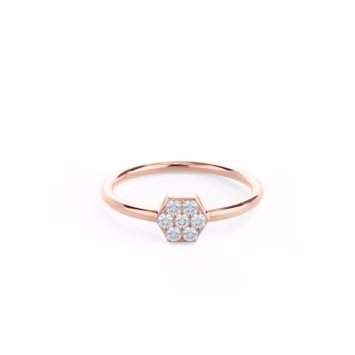 0.21 ct Round Brilliant Diamonds set in 14k Rose Gold Carbon Ring (Main View)