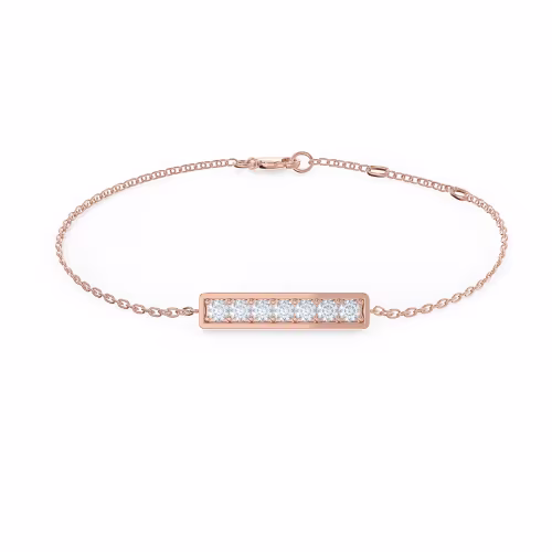 0.21 ct Round Diamonds set in 14k Rose Gold Bar Bracelet (Main View)
