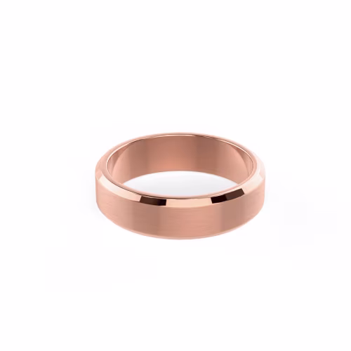 Primary Rose Gold Image for Matte Rounded Beveled Ring