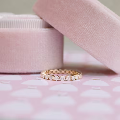 14k Yellow Gold Shared Prong Lab Diamond Wedding Band Ada Diamonds Design AD-260 Artistic