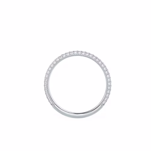 Lab Created Diamond Micro Pave Wedding Band Rendering In Profile View AD241