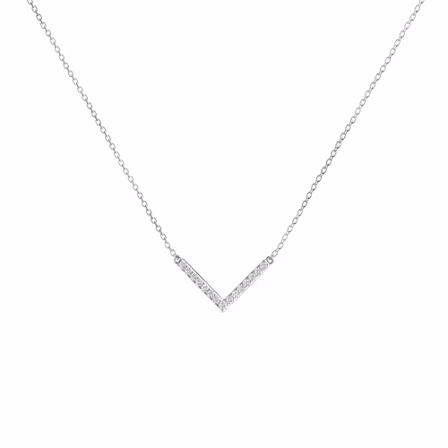 0.24 Carat Round Diamonds set in Platinum Diamond V Necklace (Main View)