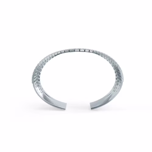 Waterfall Sixteen Rows of Lab Created Diamonds Cuff Bracelet in White Gold Design-095
