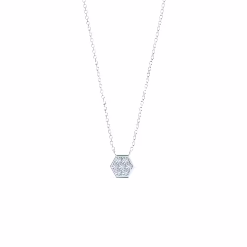 0.21 ctw Round Brilliant Diamonds set in 14k White Gold Carbon Necklace (Main View)
