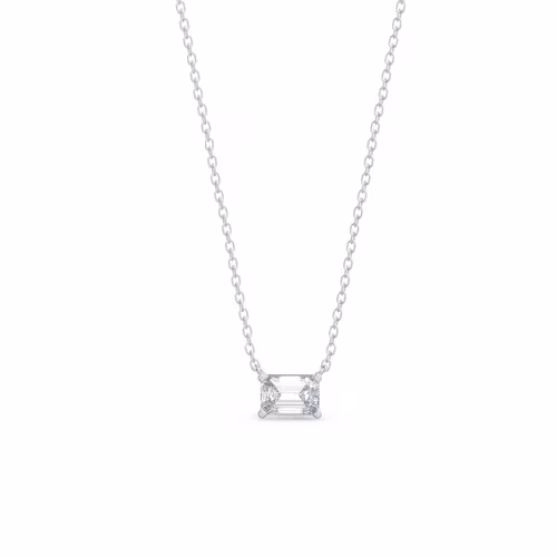 High Quality 0.7 Carat Diamonds set in Platinum East-West Emerald Cut Diamond Pendant (Main View)