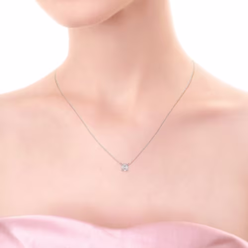 Alternate White Image for Floating Asscher Pendant