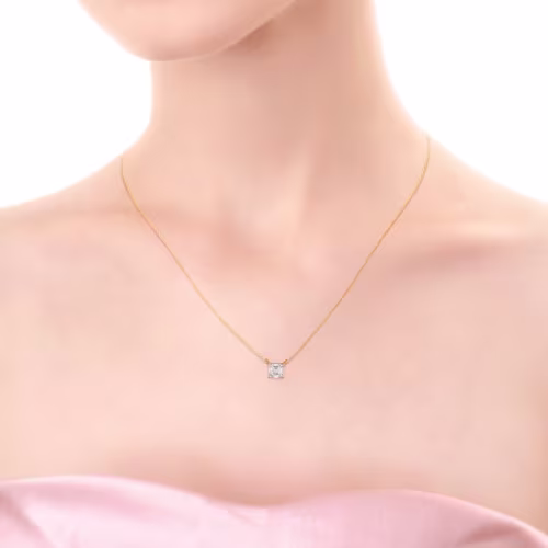 Alternate White Image for Floating Asscher Pendant