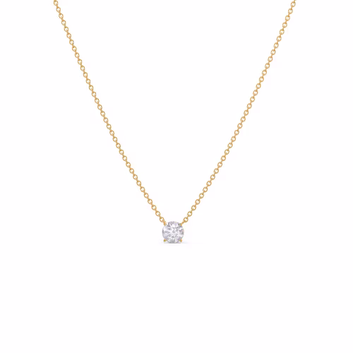 0.5 ct Lab Created Diamonds set in 14k Yellow Gold Floating Round Pendant (Main View)