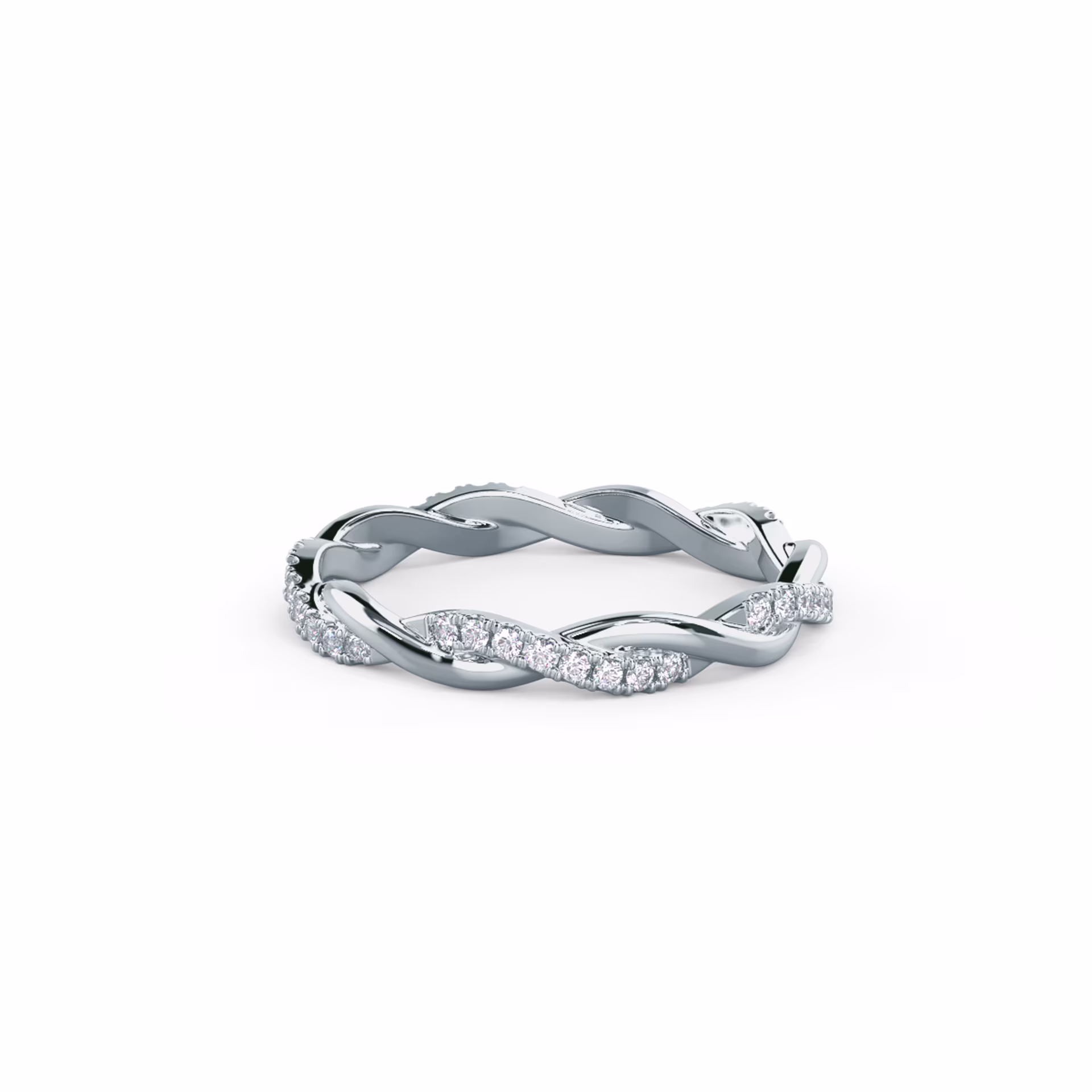 0.25 ct Round Diamonds Infinity Twisting Light Eternity Band in 18k White Gold (Main View)