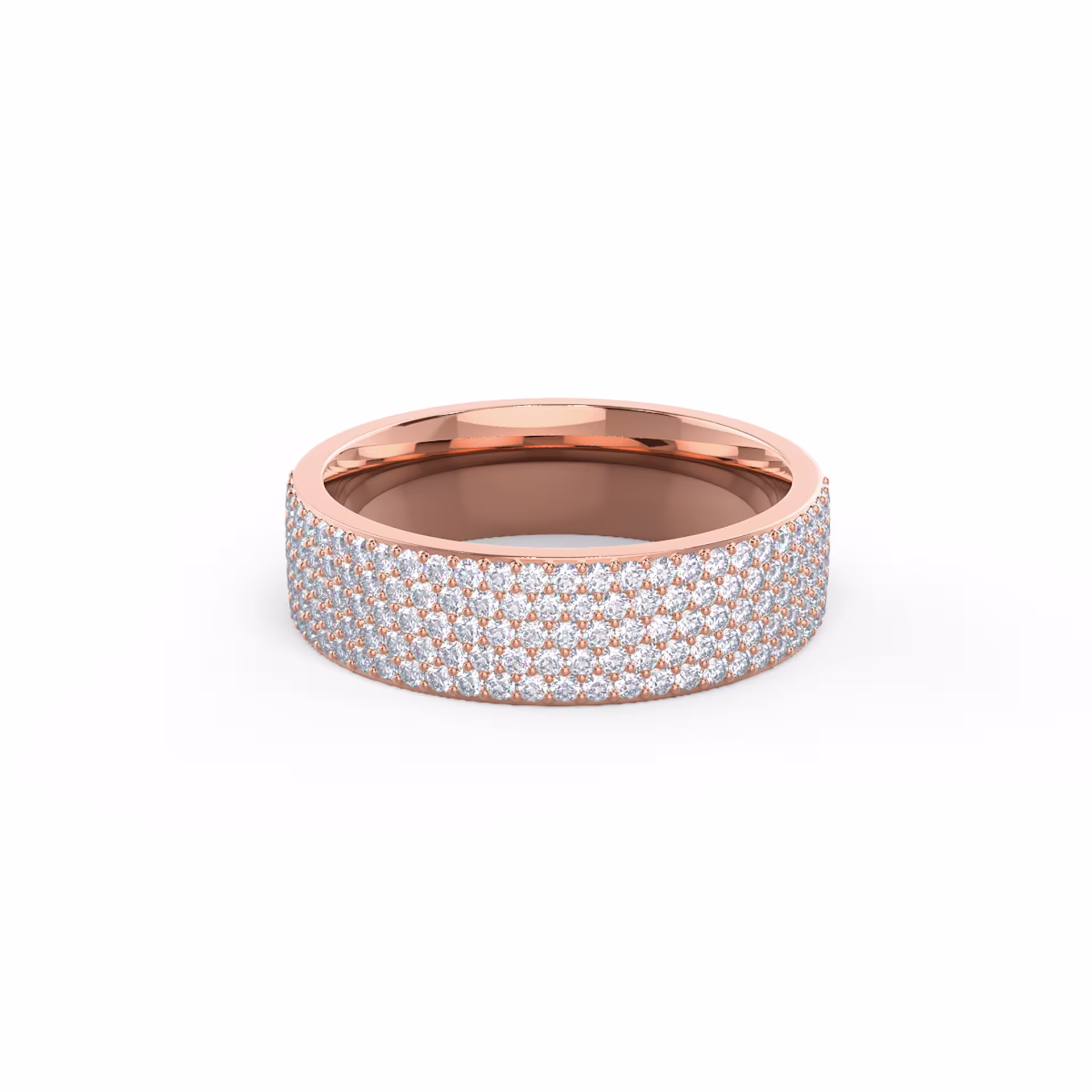 0.7 ctw Round Lab Diamonds set in 14k Rose Gold Five Row Pavé Half Band (Main View)