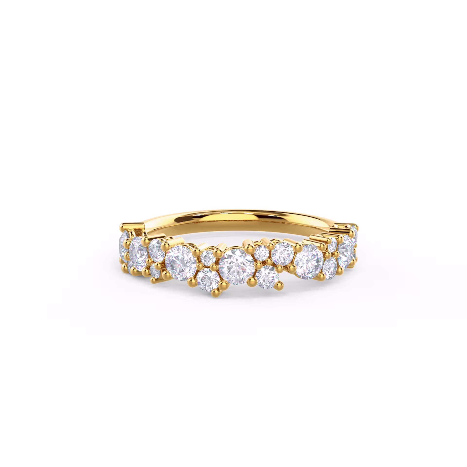 18 Karat Yellow Gold Melissa Half Band featuring 0.85 Carat Round Lab Diamonds (Main View)