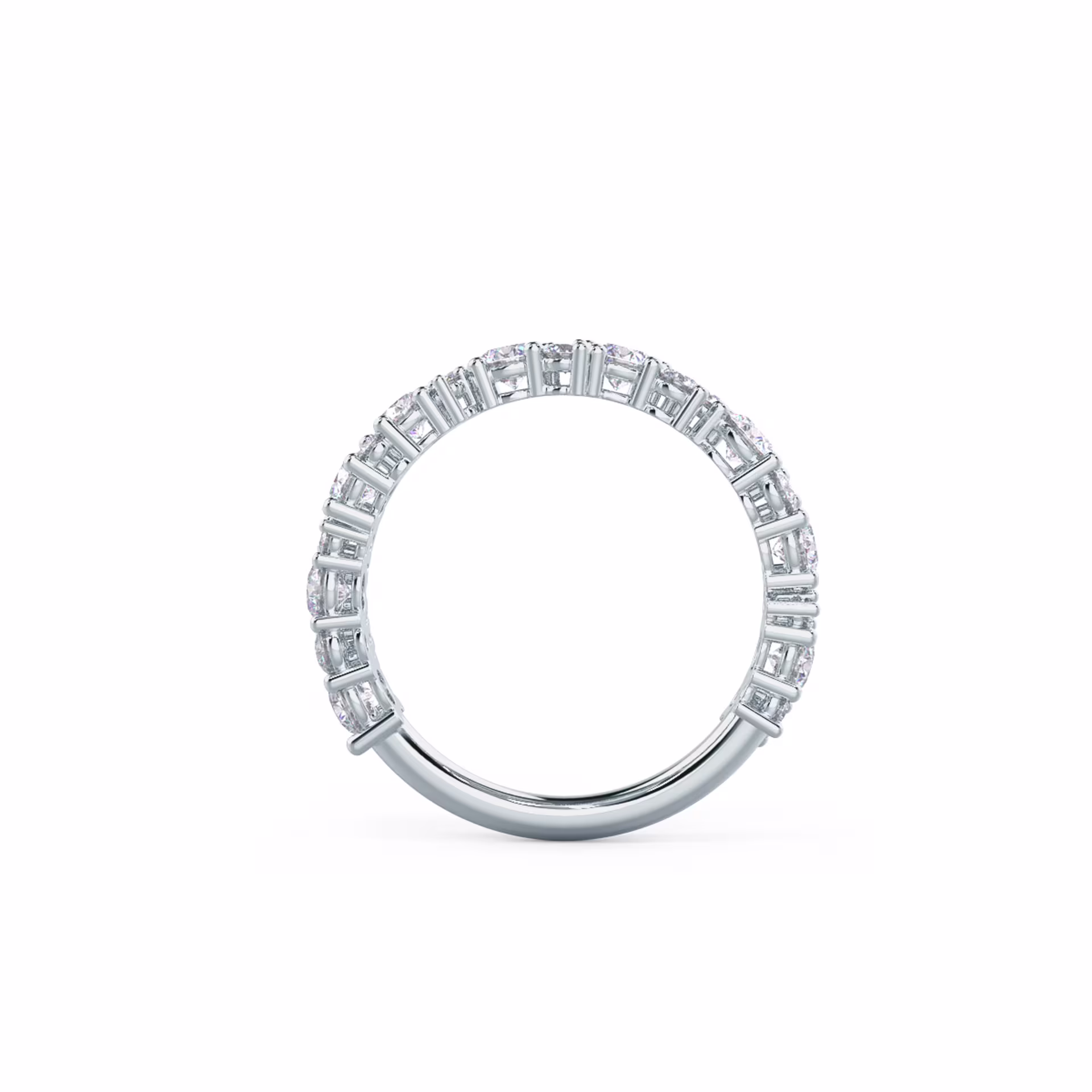 1.25 Carat Round Diamonds Melissa Three Quarter Band in 18k White Gold (Profile View)