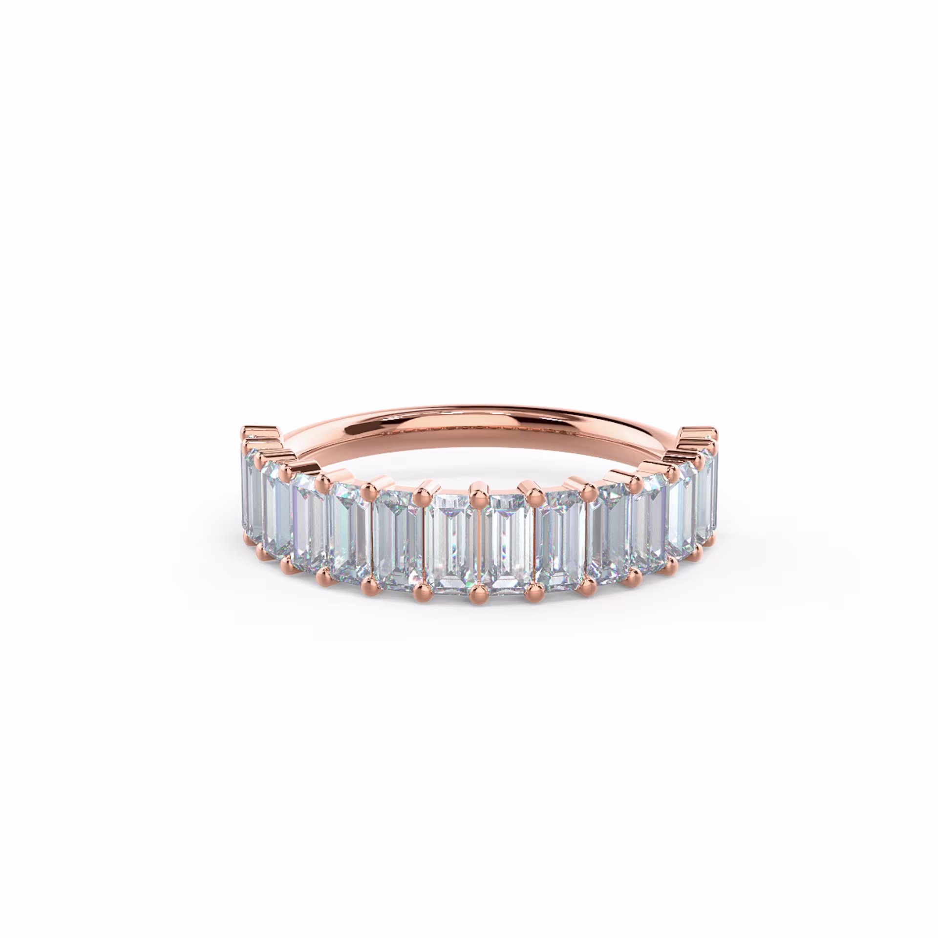 1.4 ct Lab Diamonds set in 14kt Rose Gold Baguette Half Band (Main View)