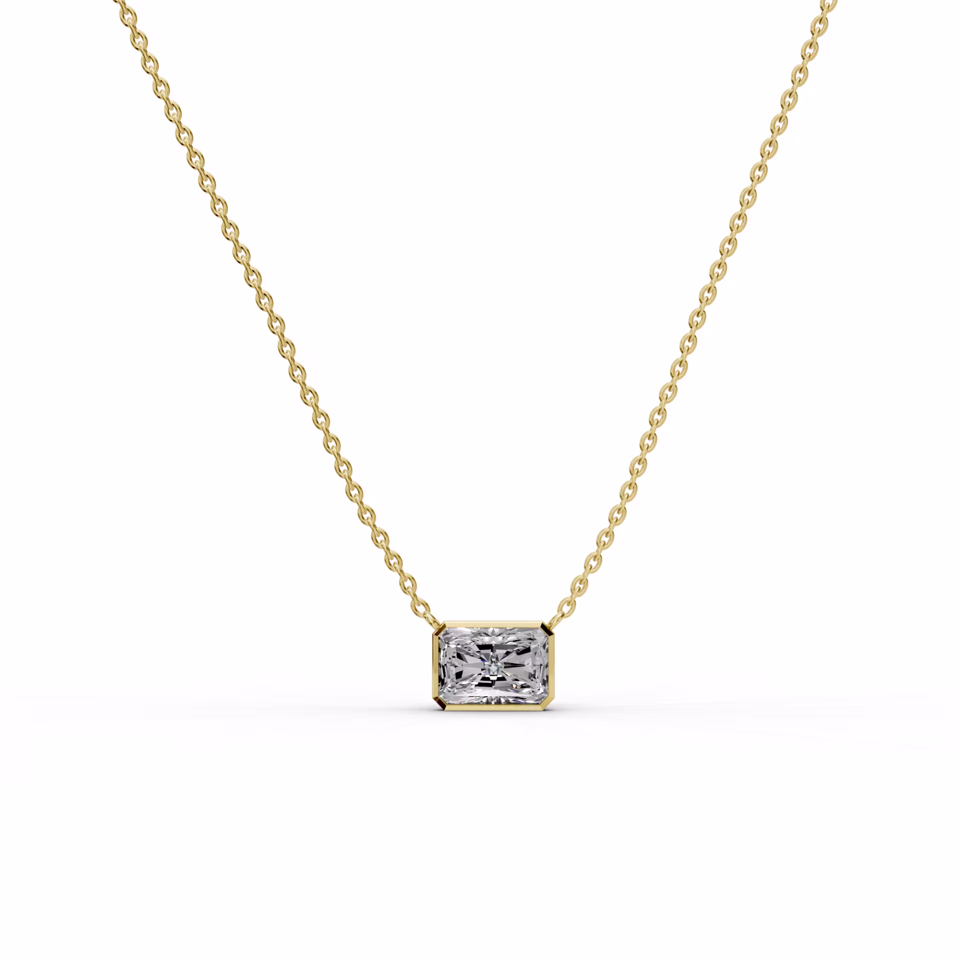1.5 Carat Diamonds set in 14k Yellow Gold 1.5ctw Single Bezel Set Radiant Diamond Pendant in 14k Yellow Gold (Main View)