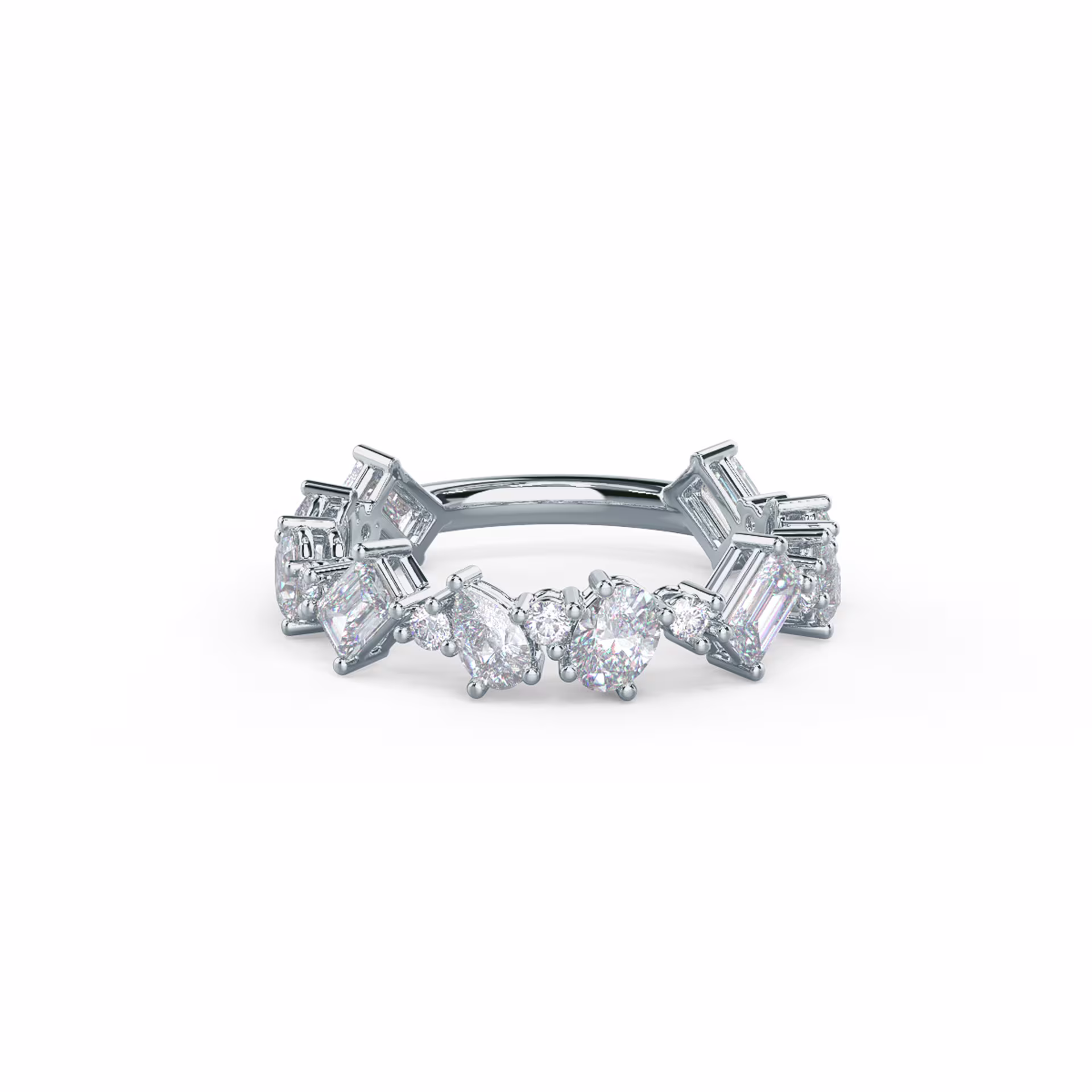 18k White Gold Cassie Three Quarter Band featuring 1.7 Carat Lab Diamonds (Main View)