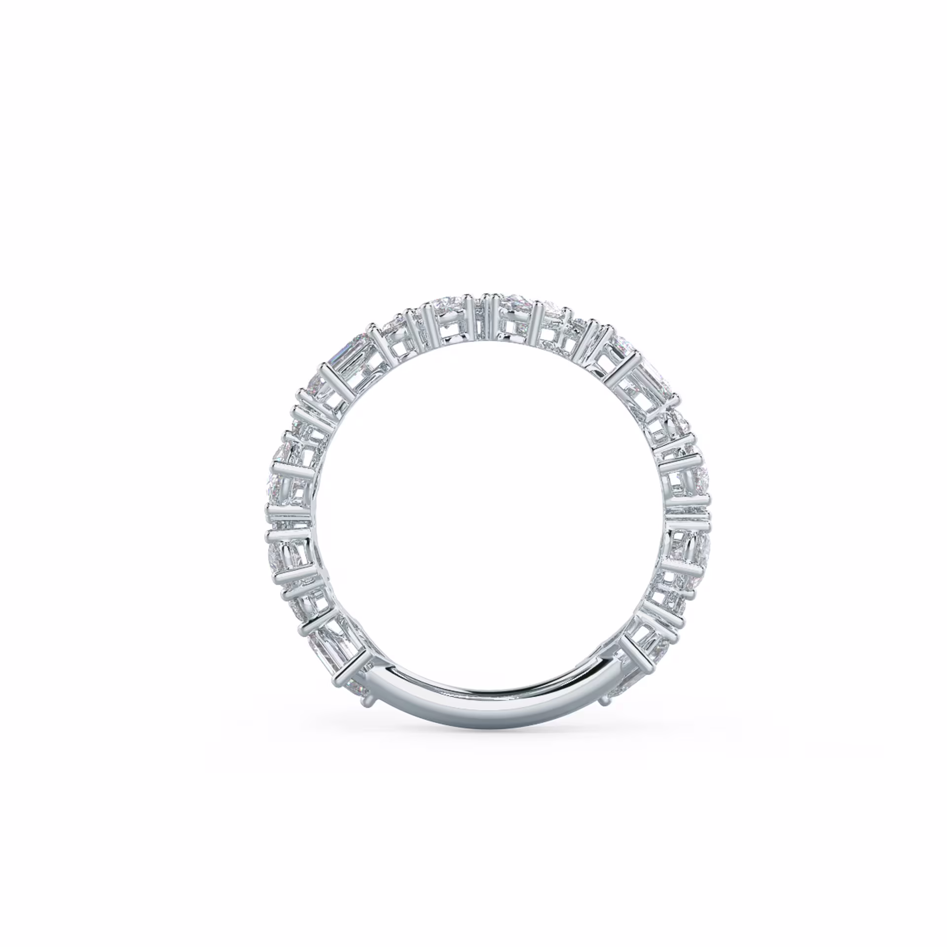 1.7 Carat Diamonds Cassie Three Quarter Band in 18kt White Gold (Profile View)
