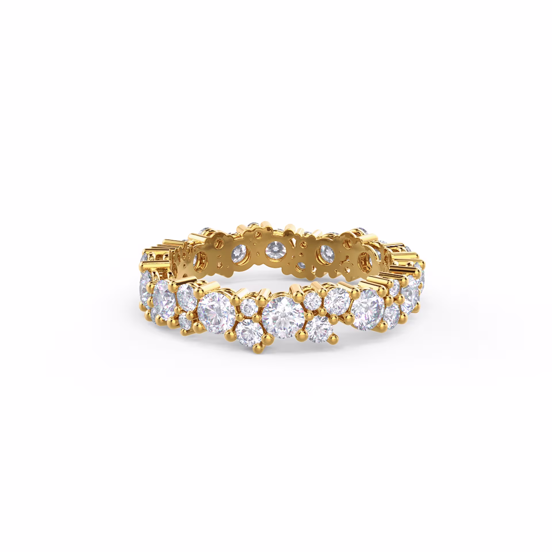 1.85 Carat Round Man Made Diamonds set in Yellow Gold Melissa Eternity Band (Main View)
