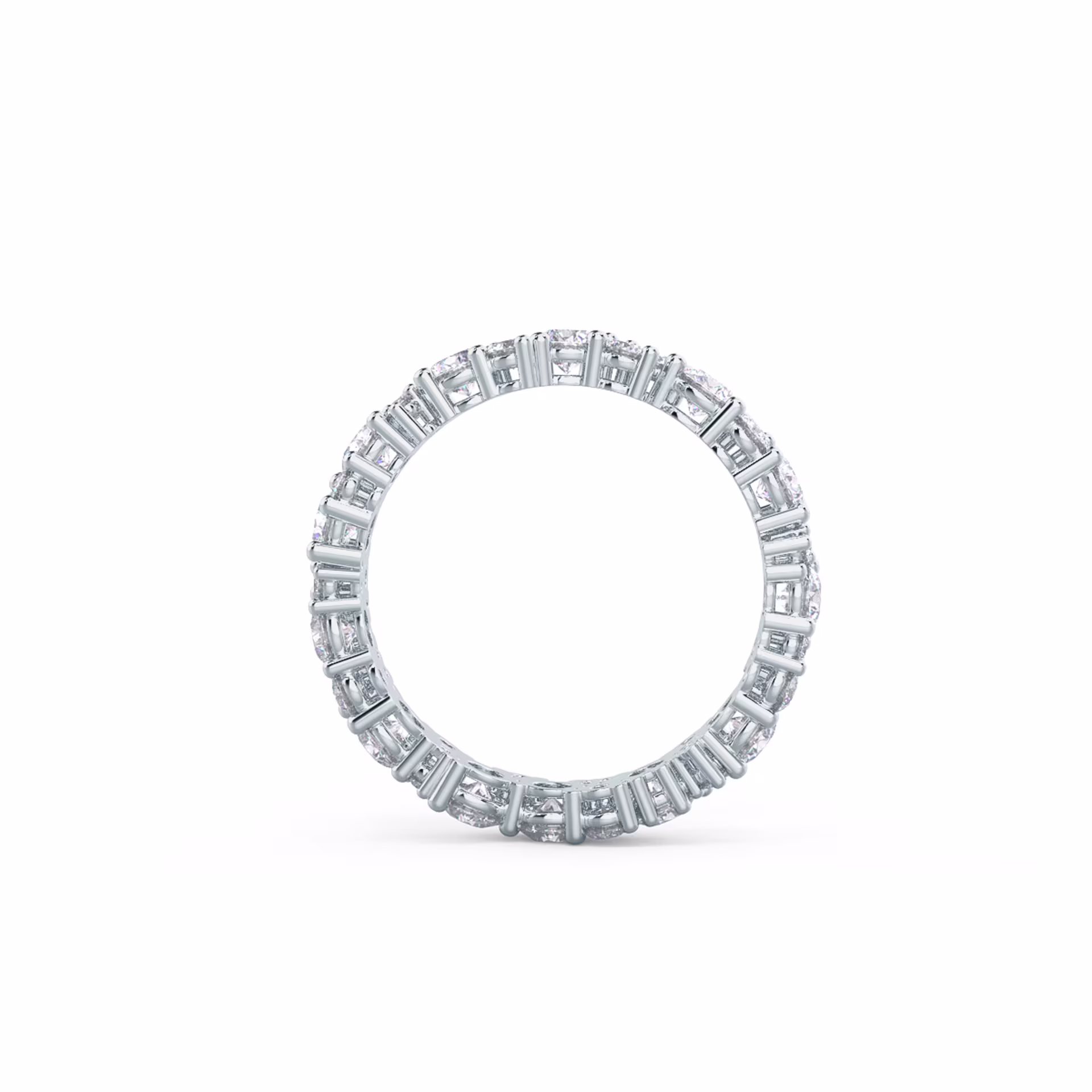 1.85 ct Round Brilliant Man Made Diamonds Melissa Eternity Band in White Gold (Profile View)