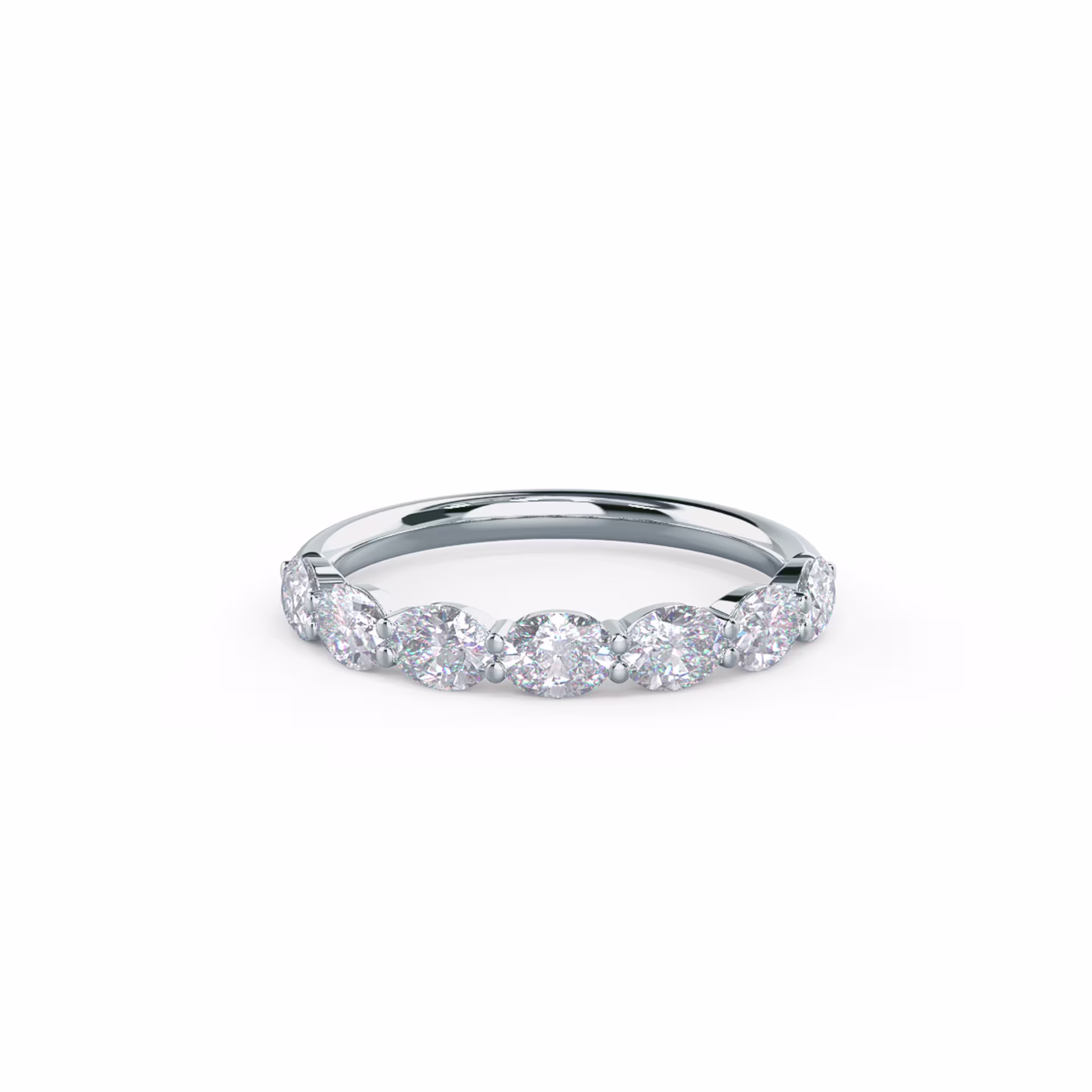 1.0 ct Lab Diamonds Oval East-West Seven Stone in 18k White Gold (Main View)