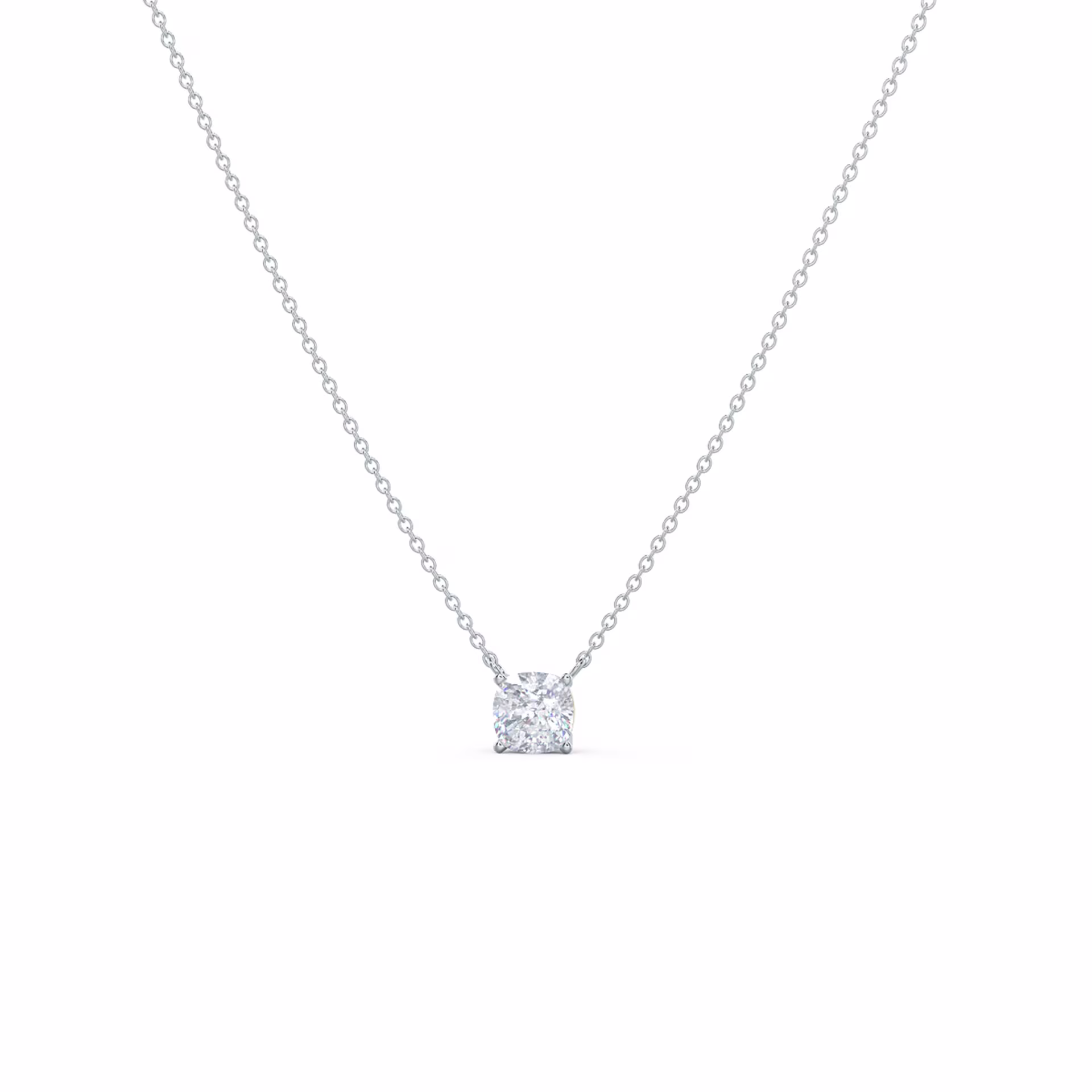 High Quality 1.0 Carat Lab Diamonds set in 14 Karat White Gold 1ctw Cushion Cut Diamond Floating Pendant in 14k White Gold