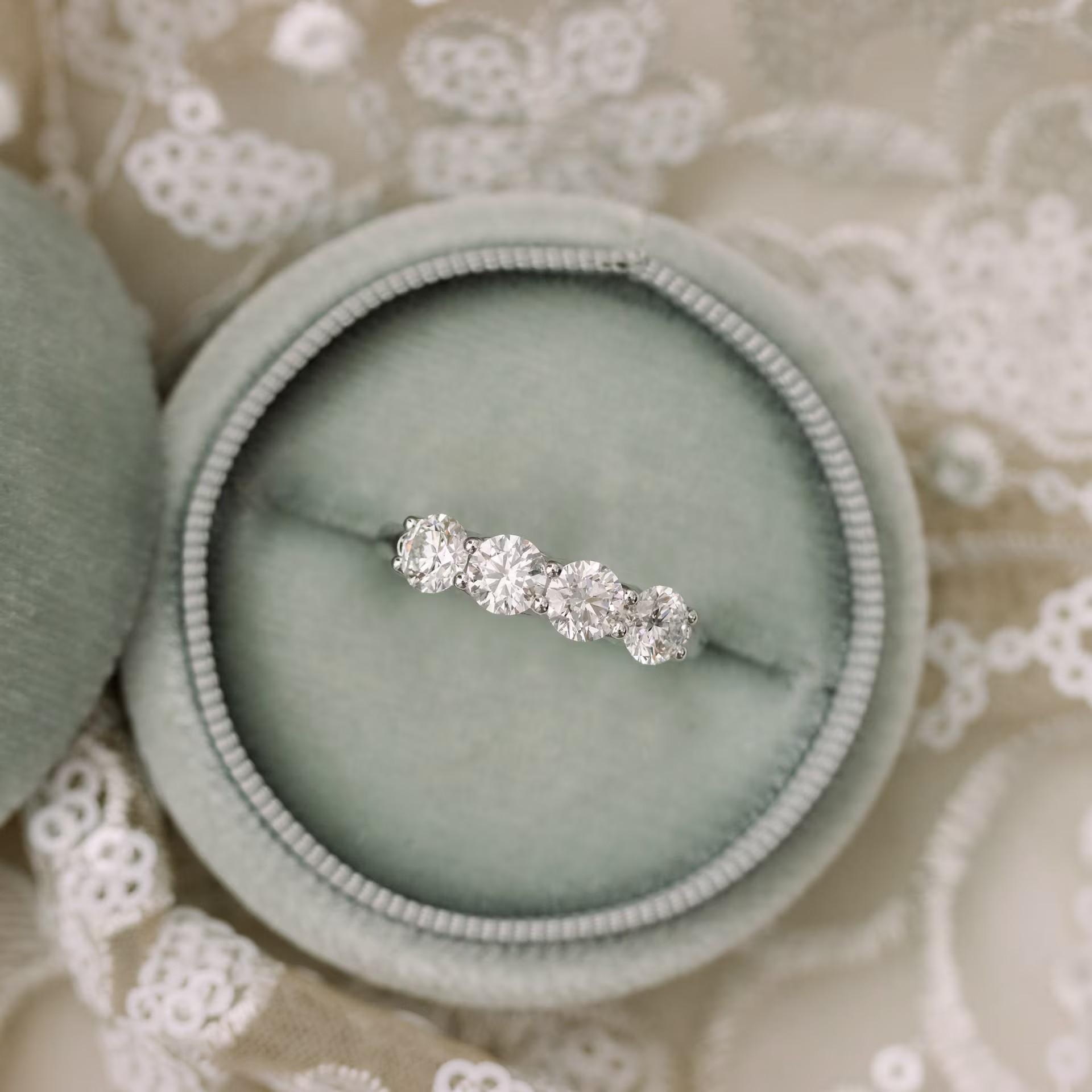 18k White Gold 1.5ct Four Stone Round Lab Diamond Ring Ada Diamonds Design AD-182