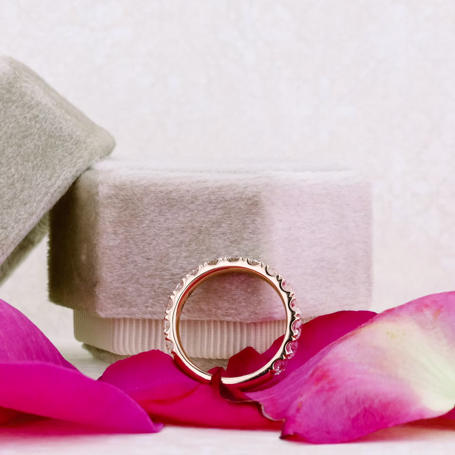 14k rose gold 1.5 carat round lab diamond 3/4 coverage wedding band ada diamonds design ad 171 profile