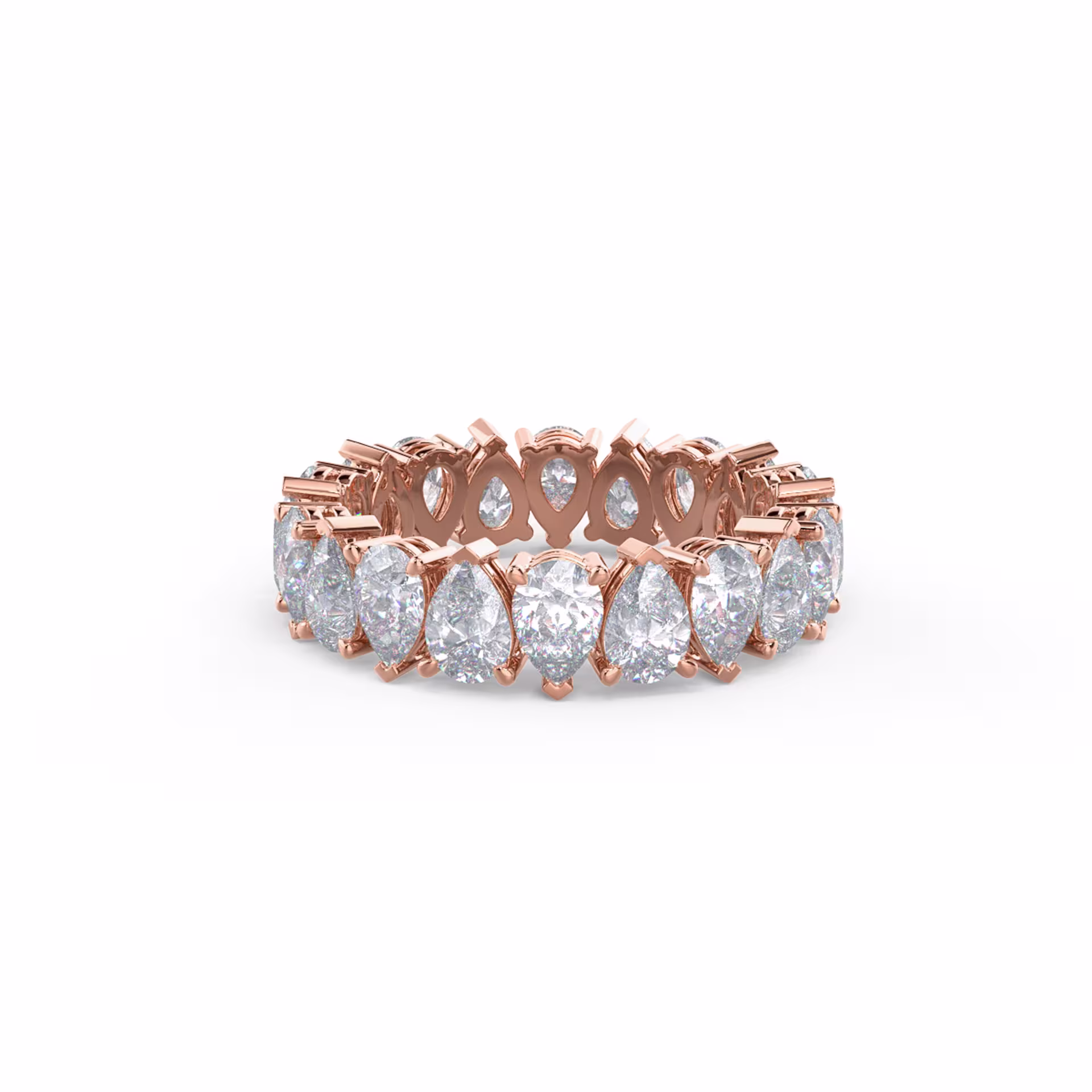 3.6 ct Diamonds Pear Cut Diamond Alternating Eternity Band in 14k Rose Gold (Main View)