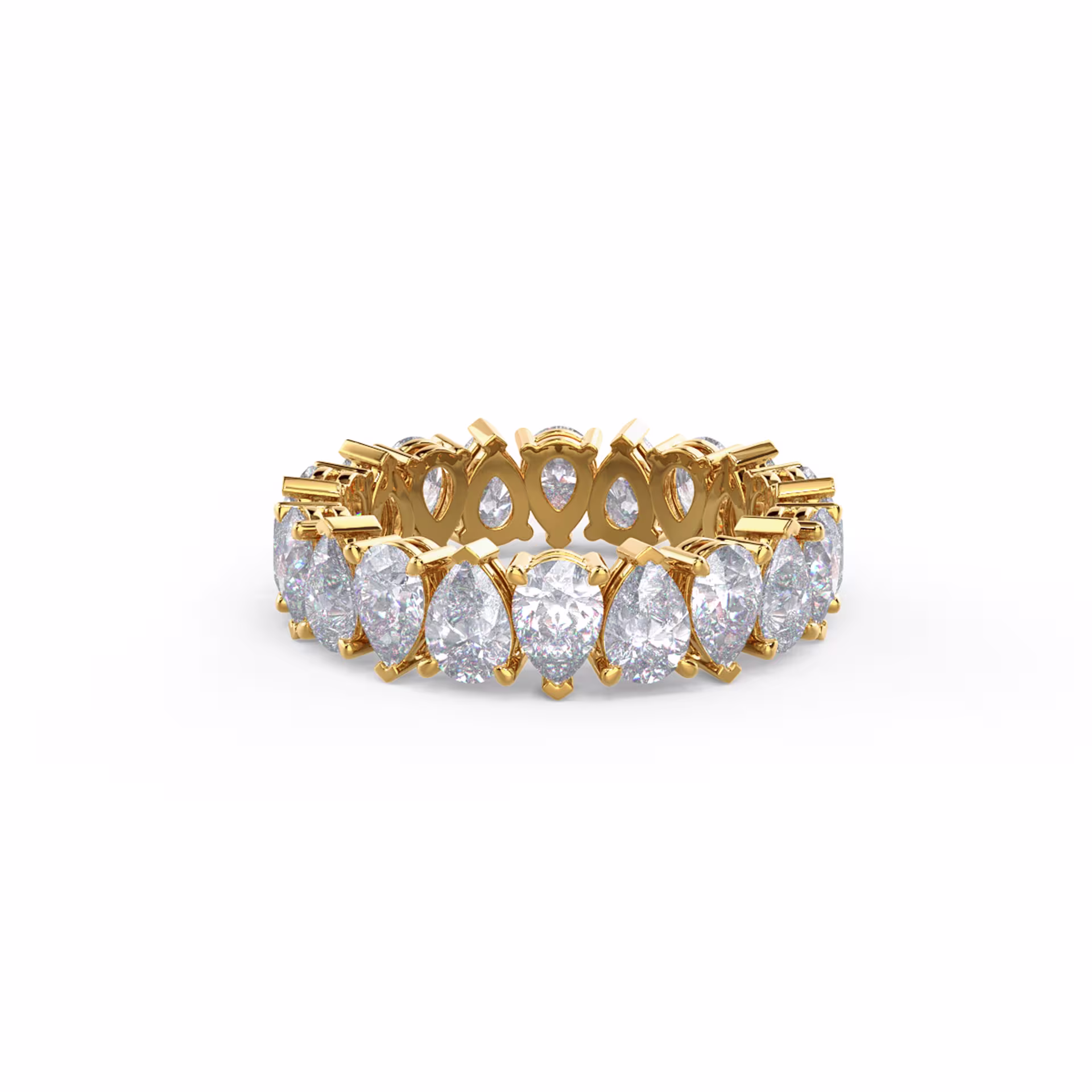 3.6 Carat Diamonds Pear Alternating Eternity Band in 14k Yellow Gold (Main View)