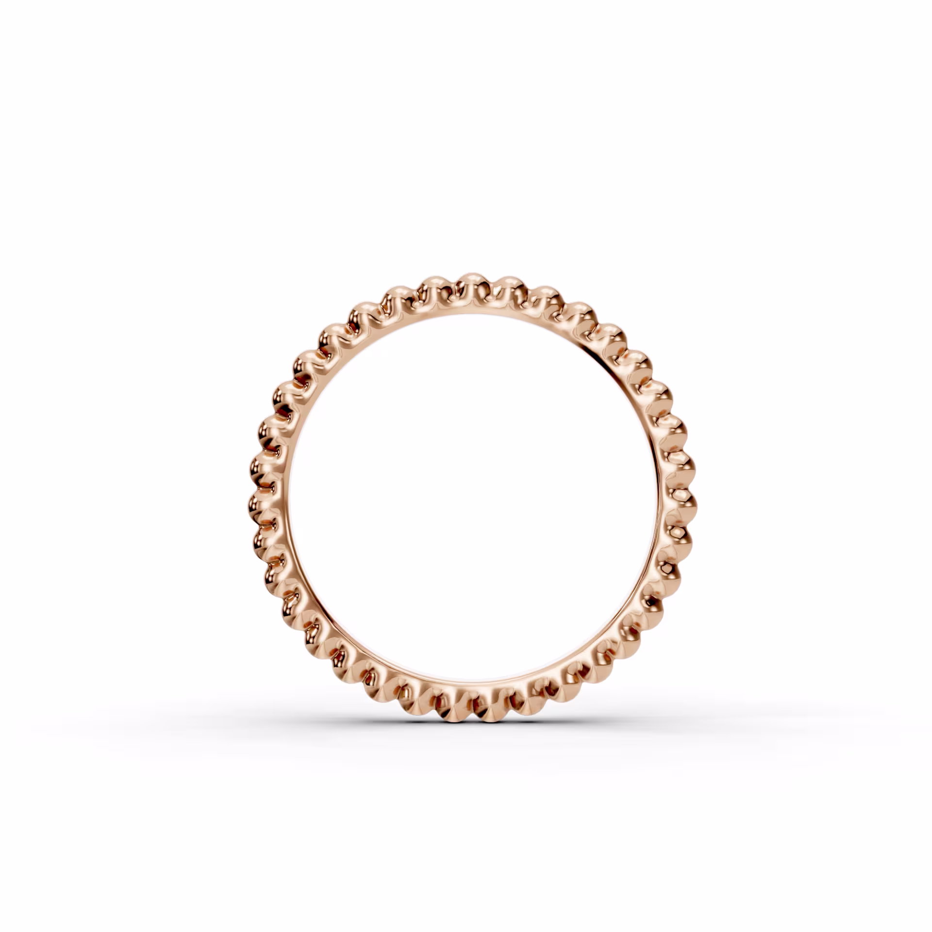 14k rose gold Beaded Eternity Band (Profile View)