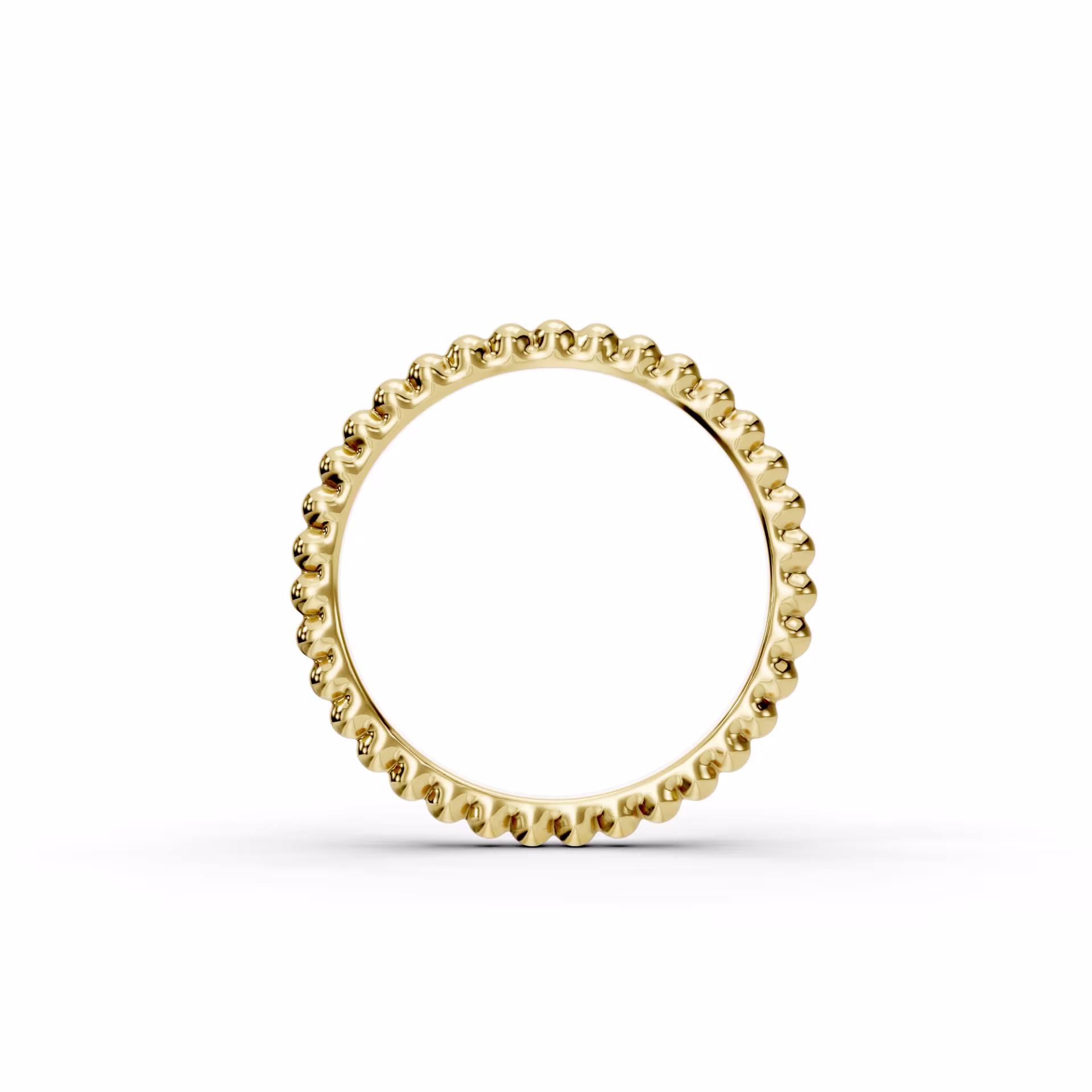 14k yellow gold Beaded Eternity Band in (Profile View)