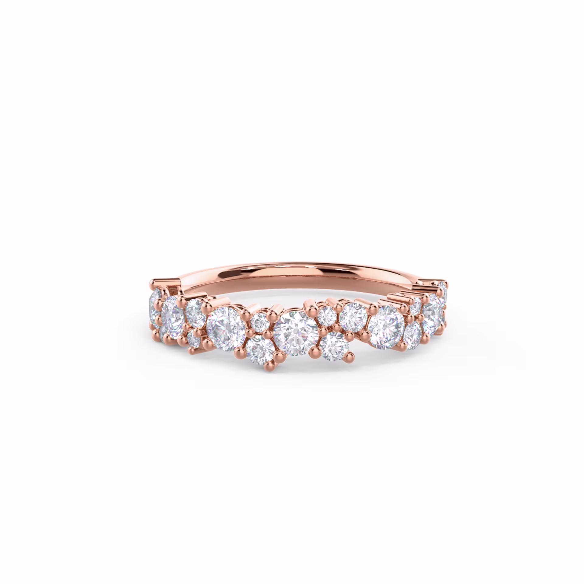Rose Gold Melissa Half Band featuring 0.85 ctw Round Brilliant Lab Grown Diamonds (Main View)
