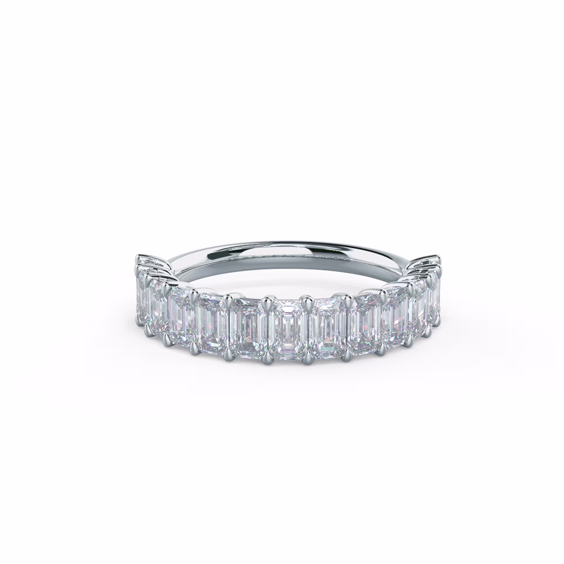 2.5 ctw Lab Grown Diamonds Emerald Half Band in 18k White Gold (Main View)