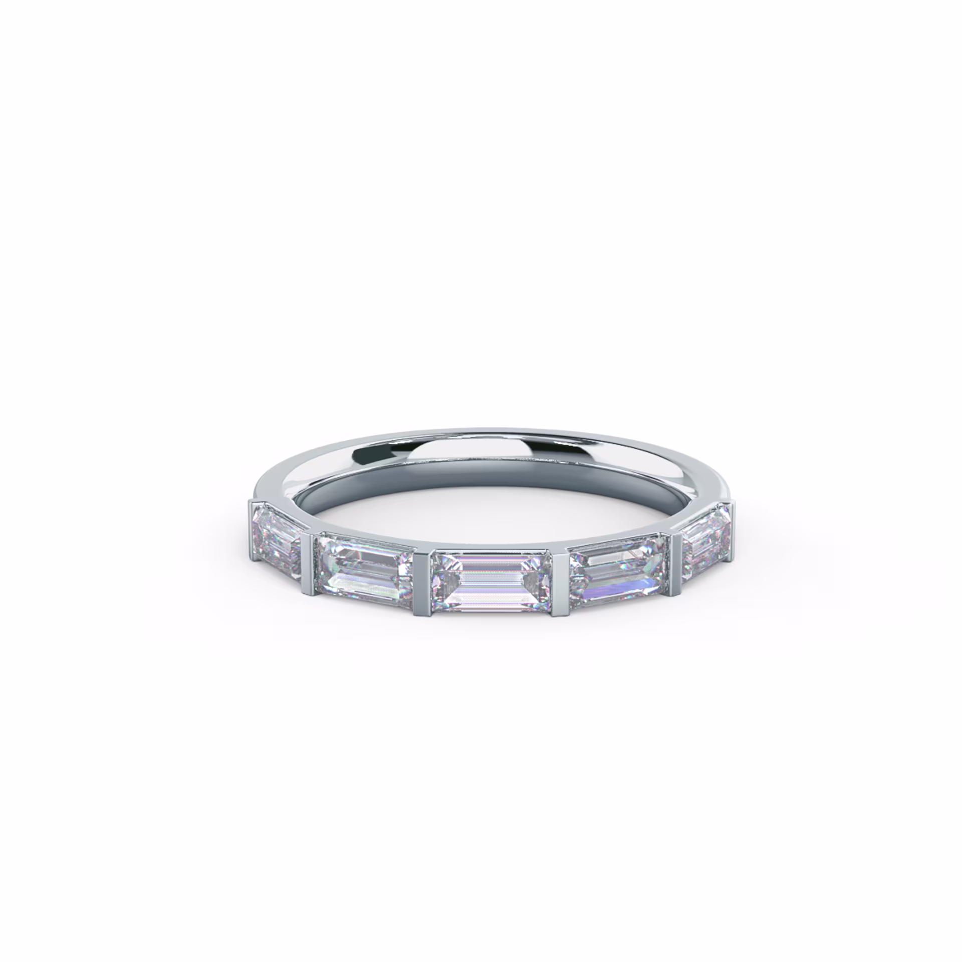 1.0 Carat Diamonds set in 18k White Gold Baguette East-West Five Stone (Main View)