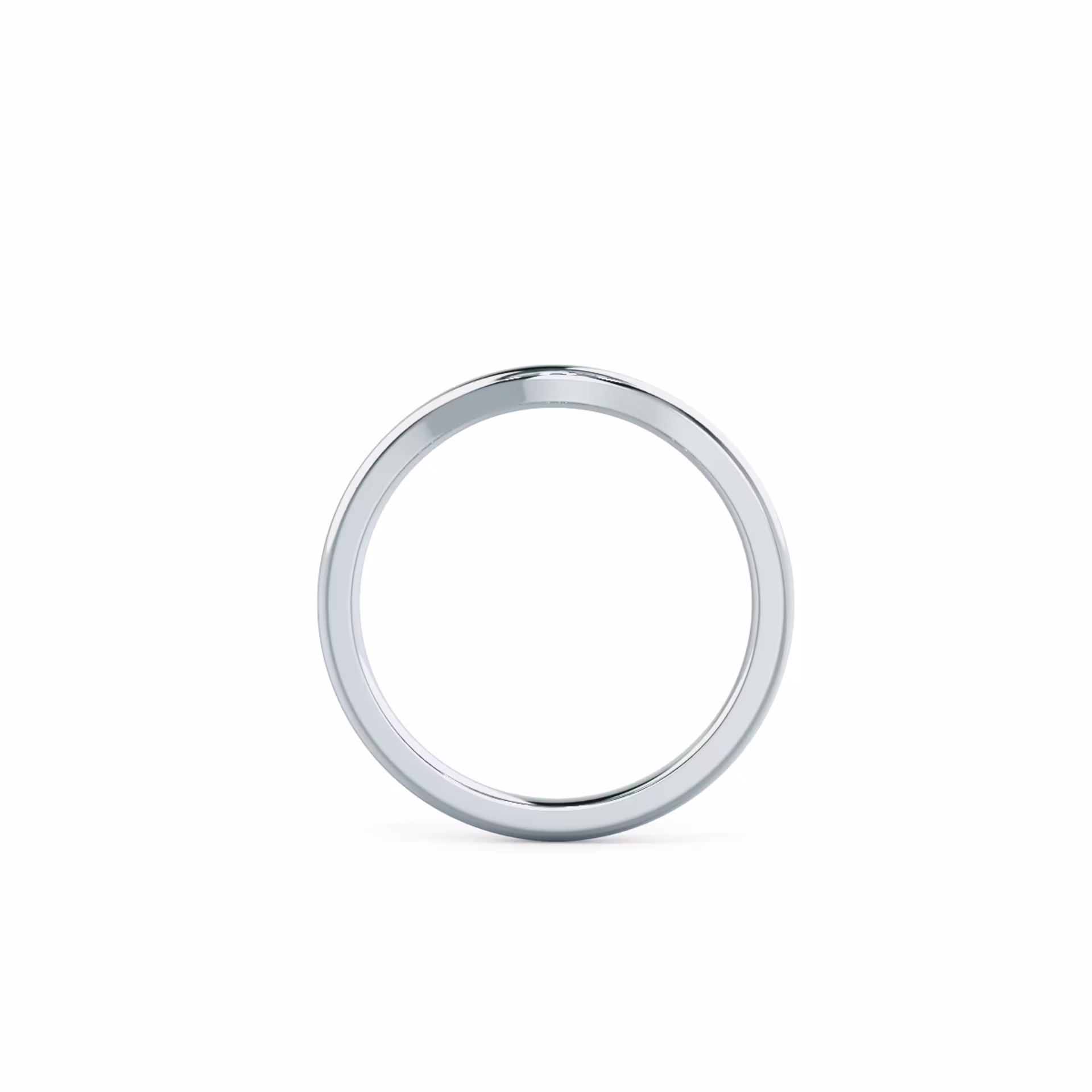 18k White Gold Metal Contoured Band featuring Plain Metal Diamonds (Profile View)