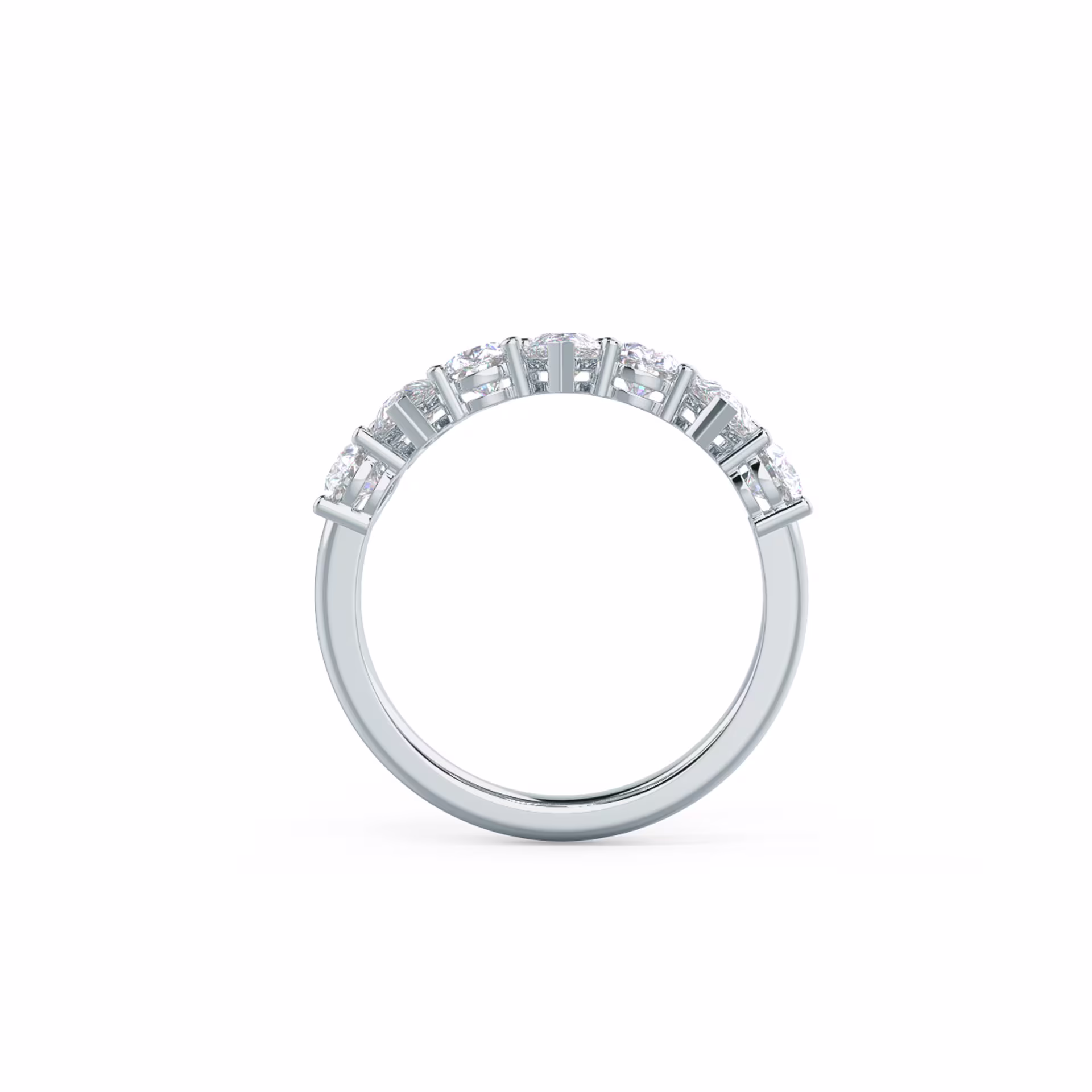 2.0 ctw Diamonds set in 18k White Gold Pear Alternating Seven Stone (Profile View)