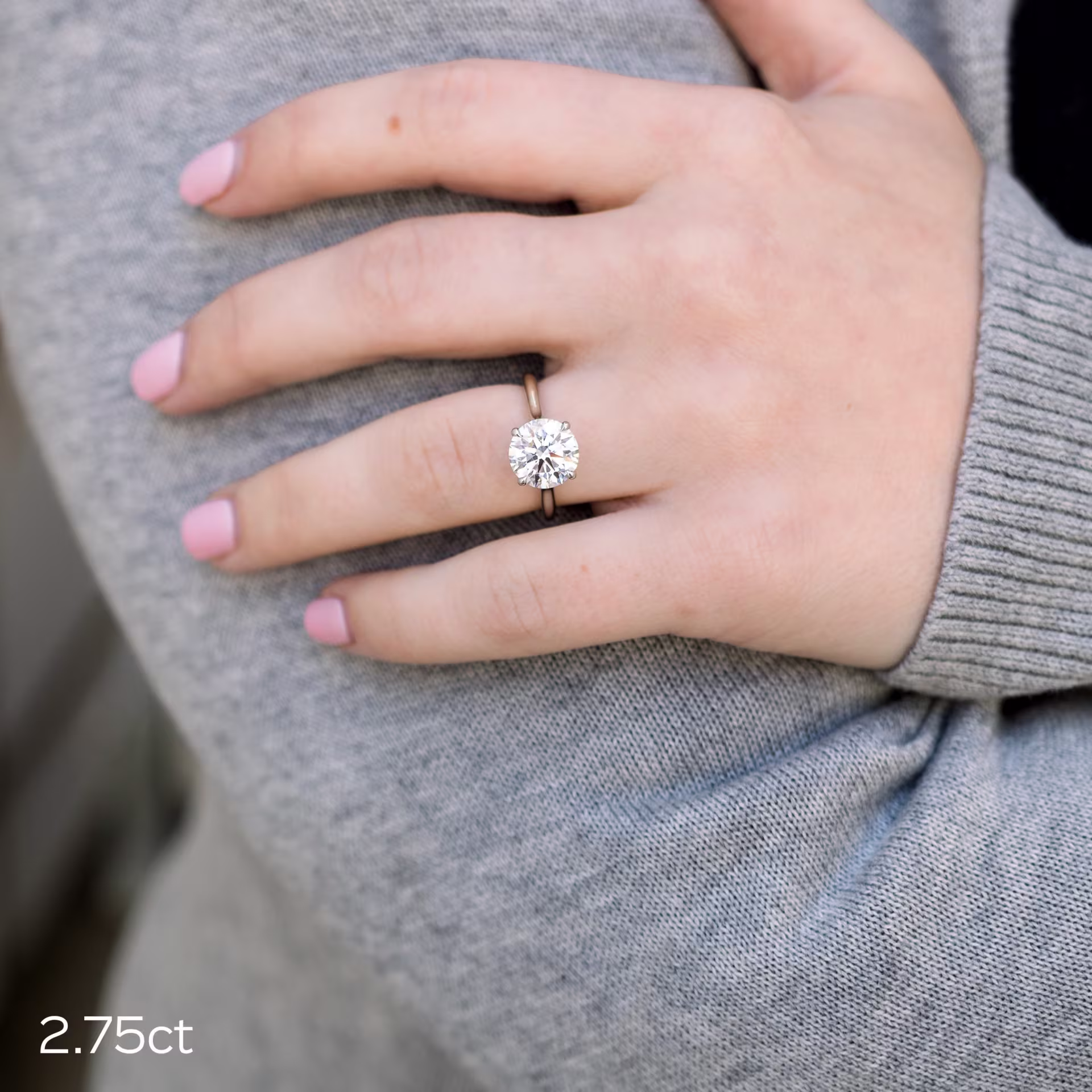 2.75 ct Diamonds set in Platinum Round Trellis Solitaire (Main View)