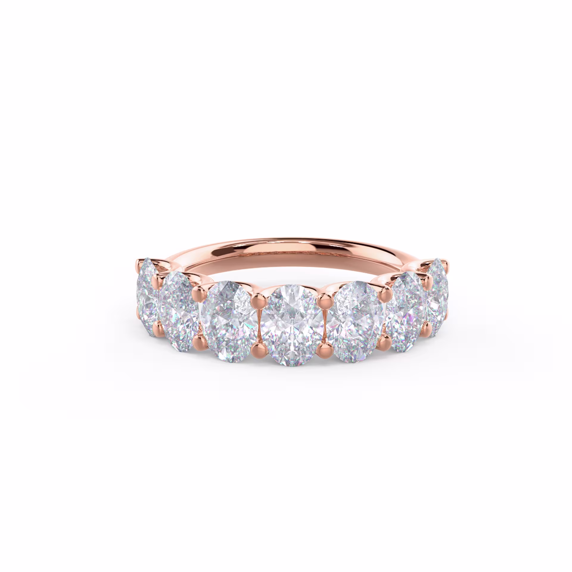 2.8 Carat Diamonds Oval French U Seven Stone in 14k Rose Gold (Main View)