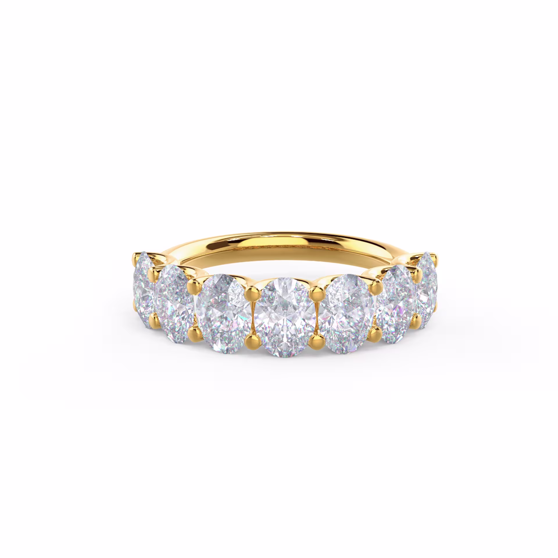 2.8 Carat Diamonds Oval French U Seven Stone in 18k Yellow Gold (Main View)