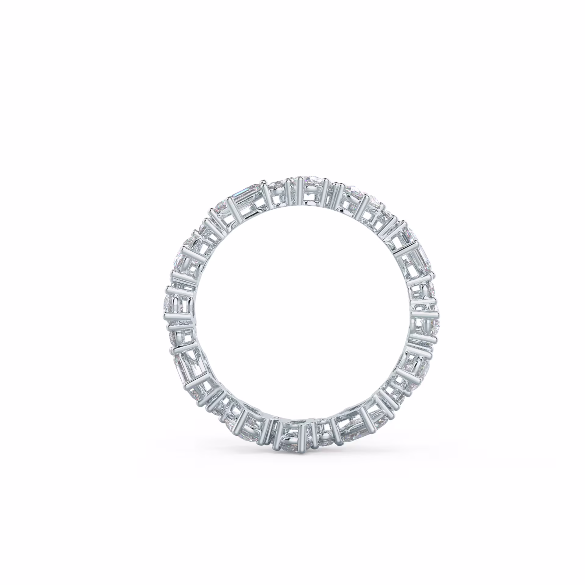 2.0 Carat Diamonds Cassie Eternity Band in 18k White Gold (Profile View)