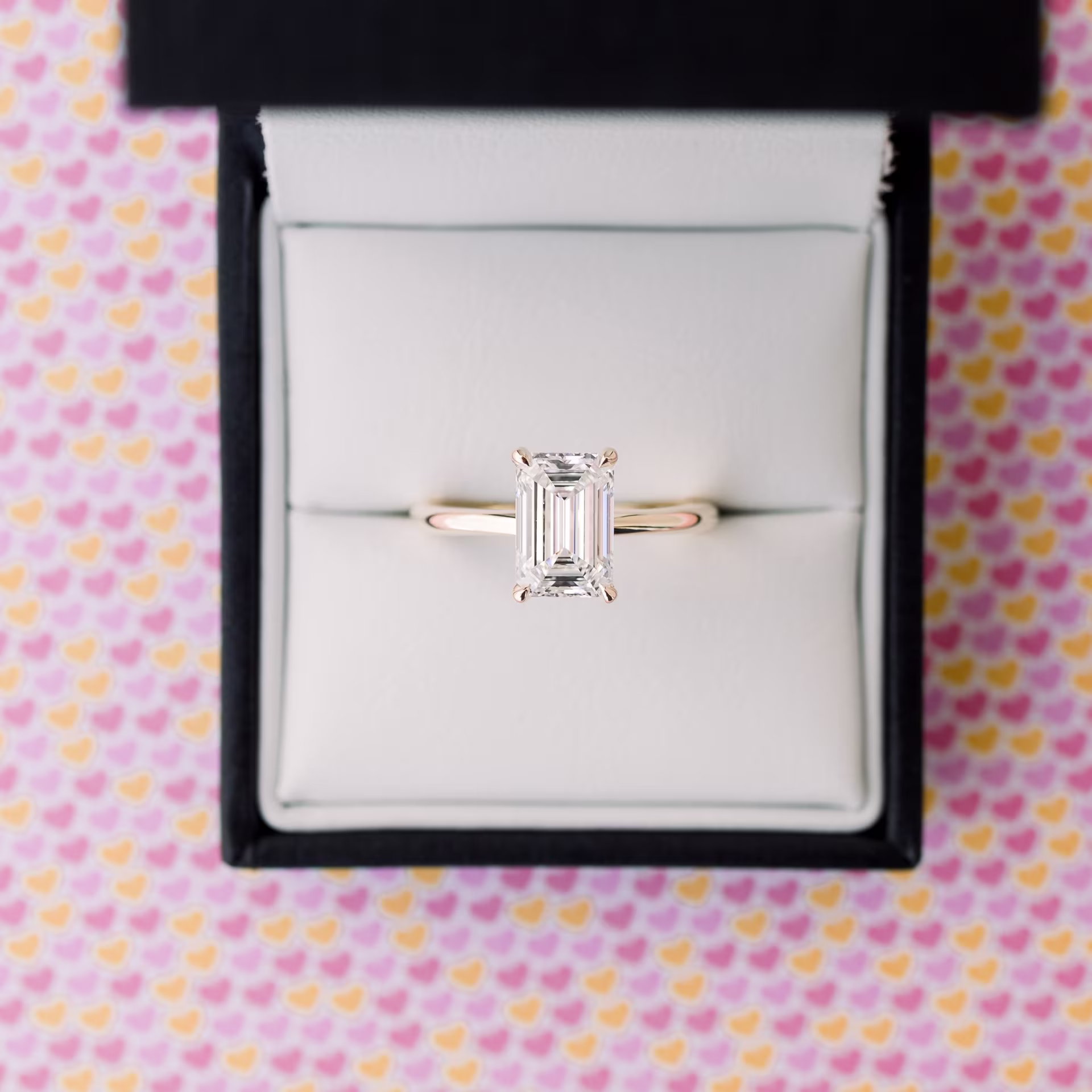 14k Yellow Gold 2ct Emerald Cut Lab Diamond Classic Solitaire Ada Diamonds Design AD-235 Profile