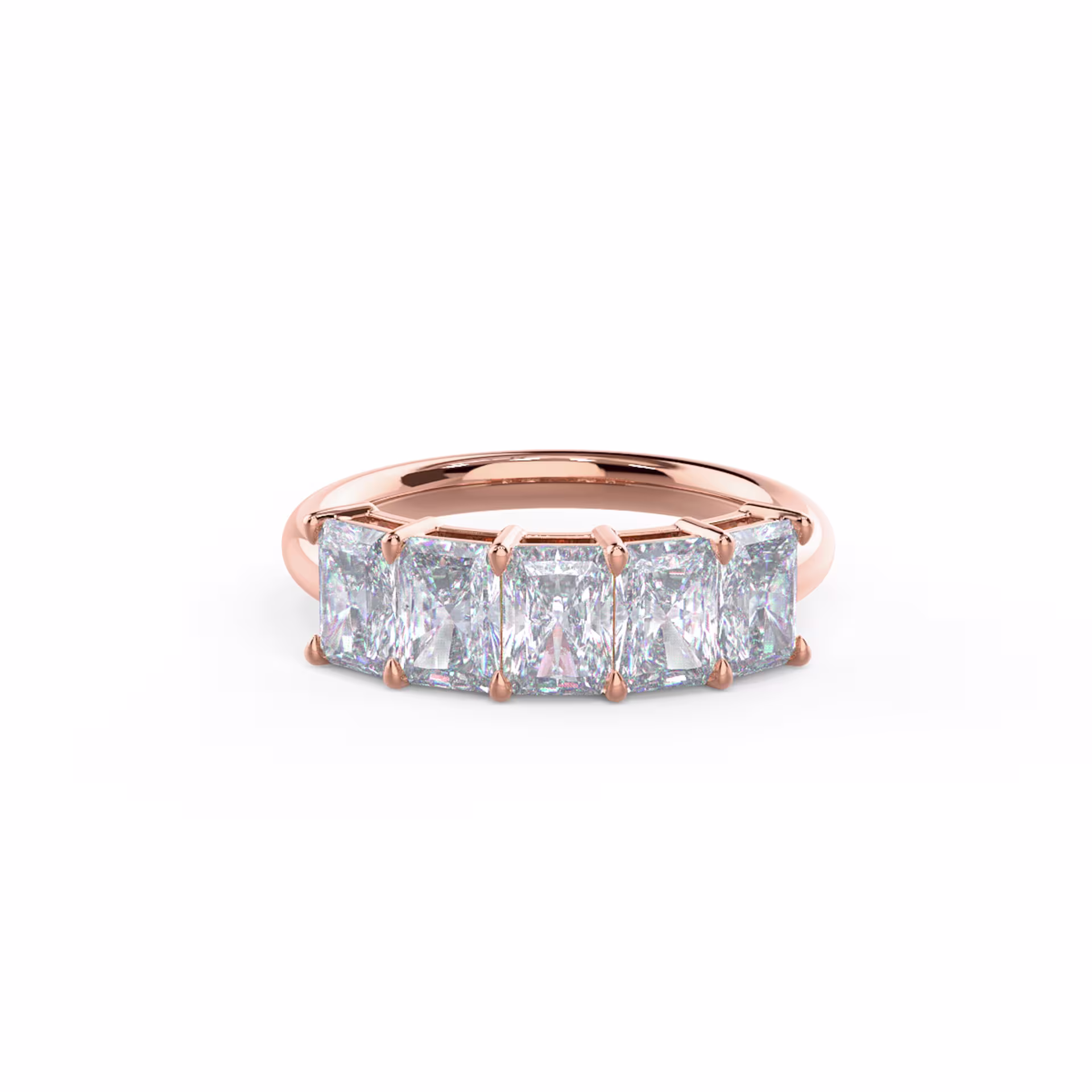 2.0 ct Diamonds set in Rose Gold Radiant Five Stone (Main View)