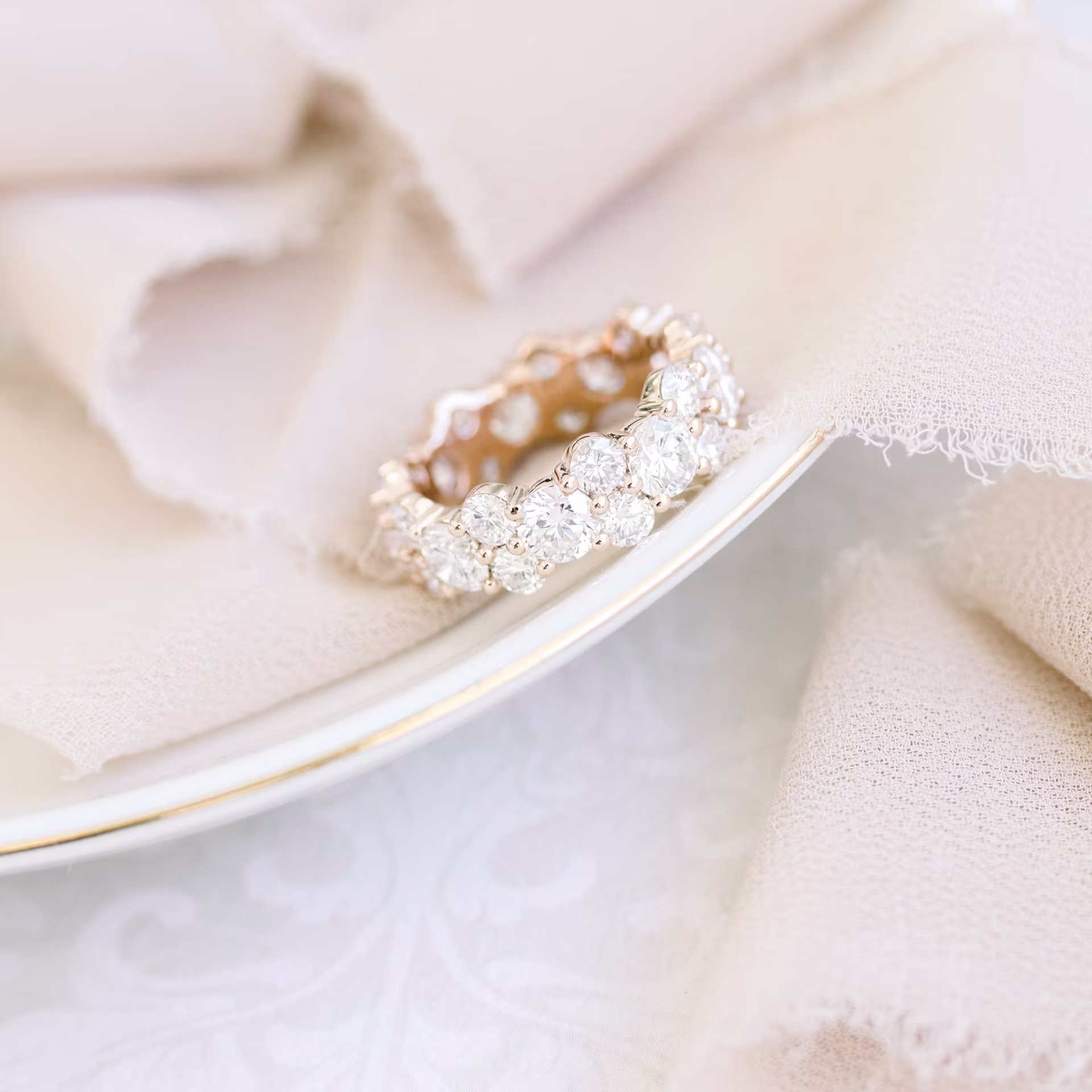 rose gold lab diamond custom five eternity band ada diamonds design ad181