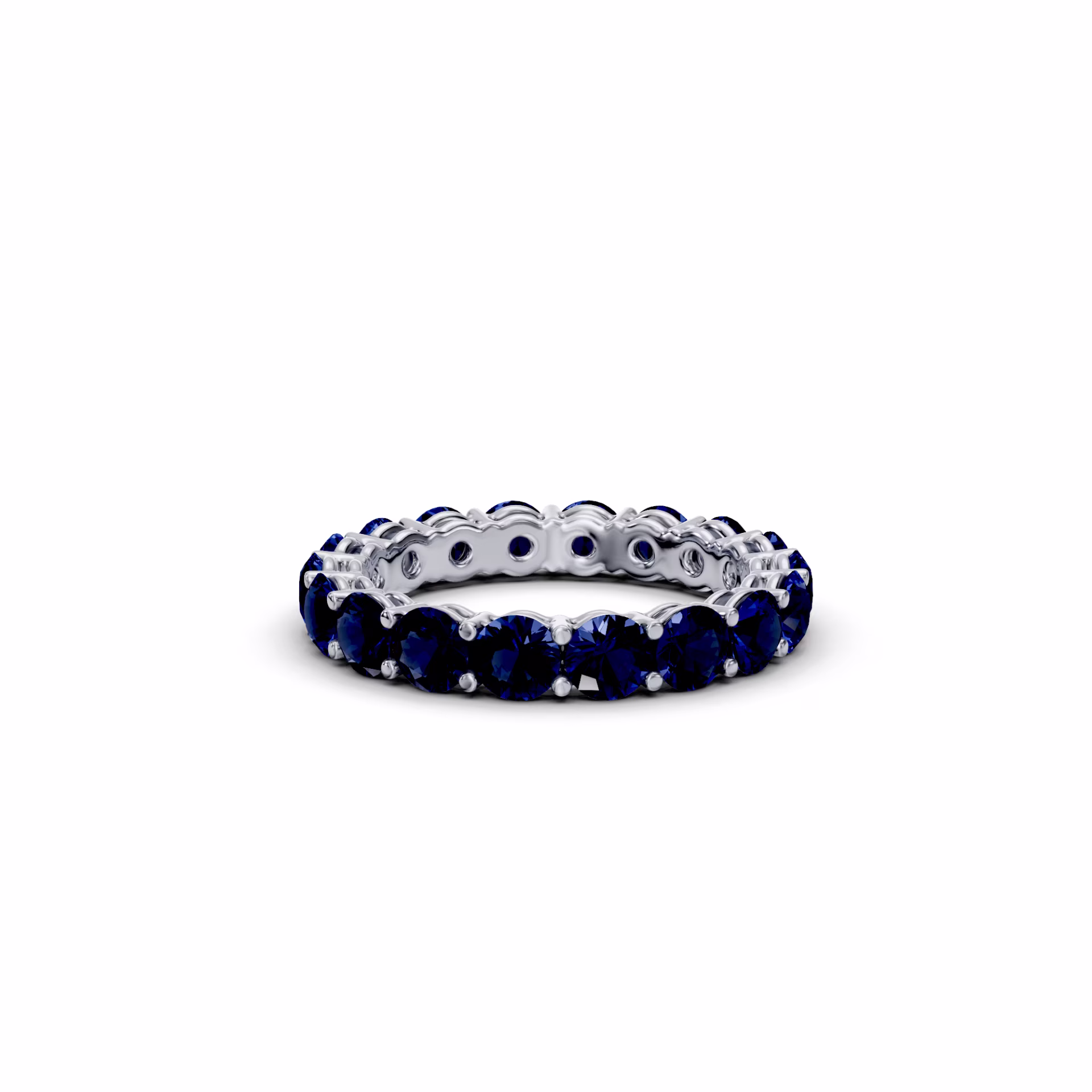 3.0 ct Round Platinum Sapphire Prong Set Eternity Band (Main View)