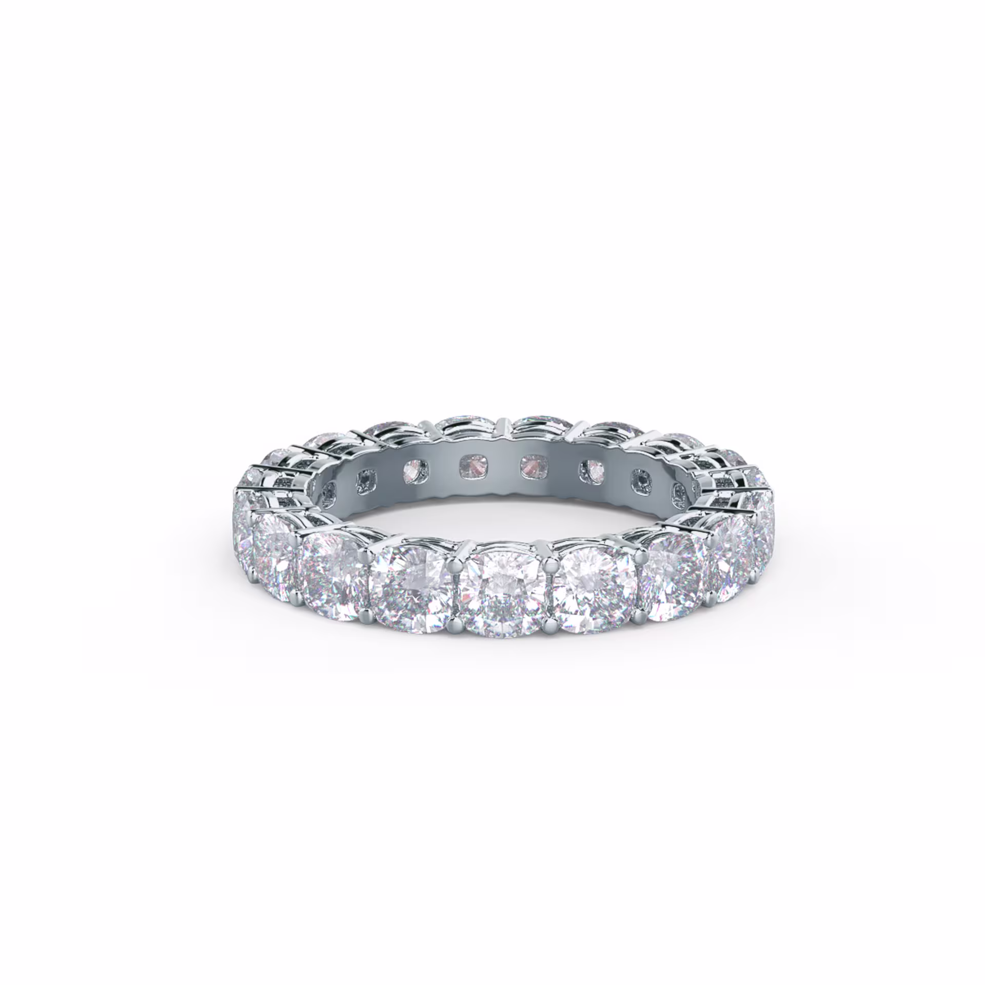 18k White Gold Cushion Eternity Band featuring 4.75 Carat Lab Diamonds (Main View)