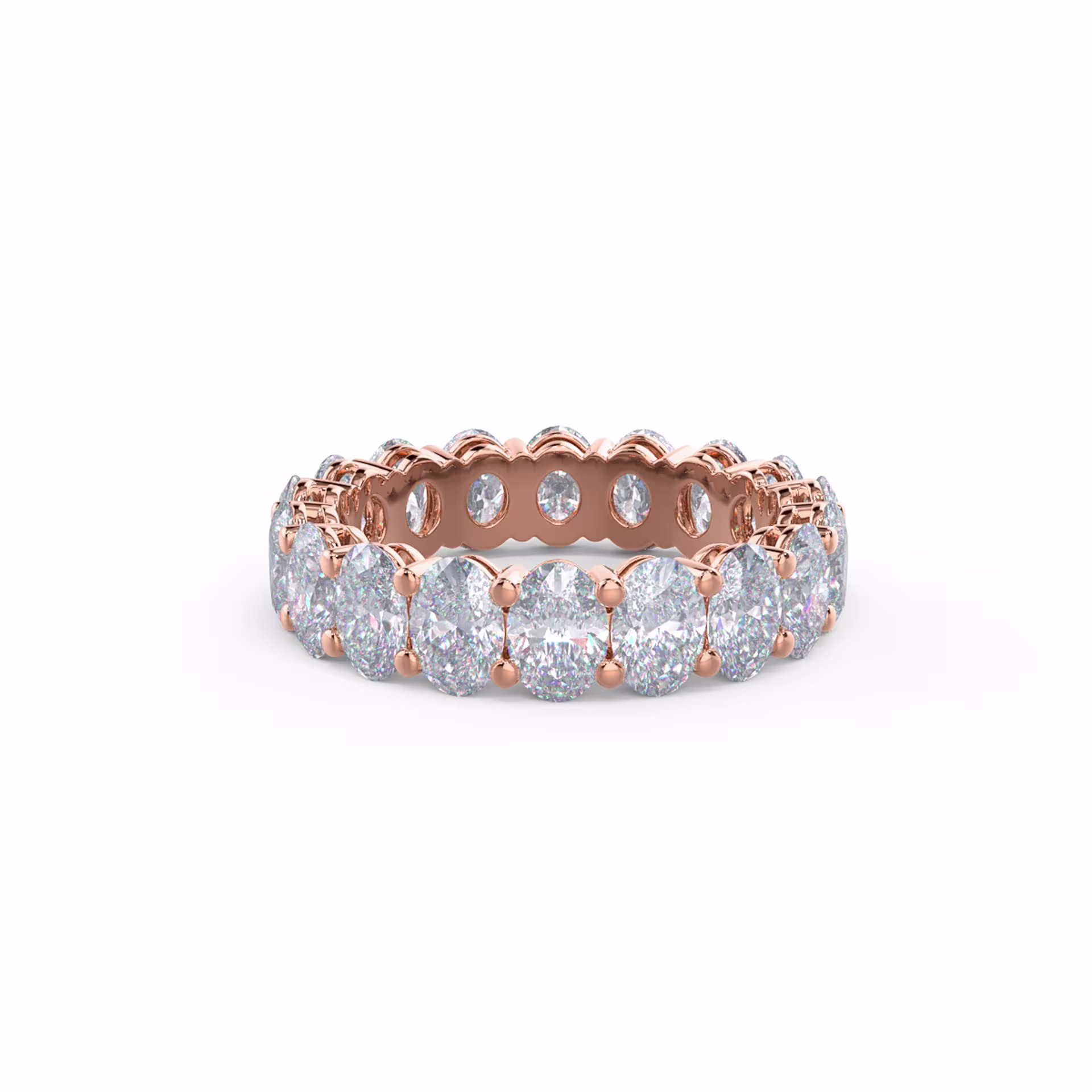 5.5 ctw Diamonds set in 14kt Rose Gold Oval Basket Eternity Band (Main View)