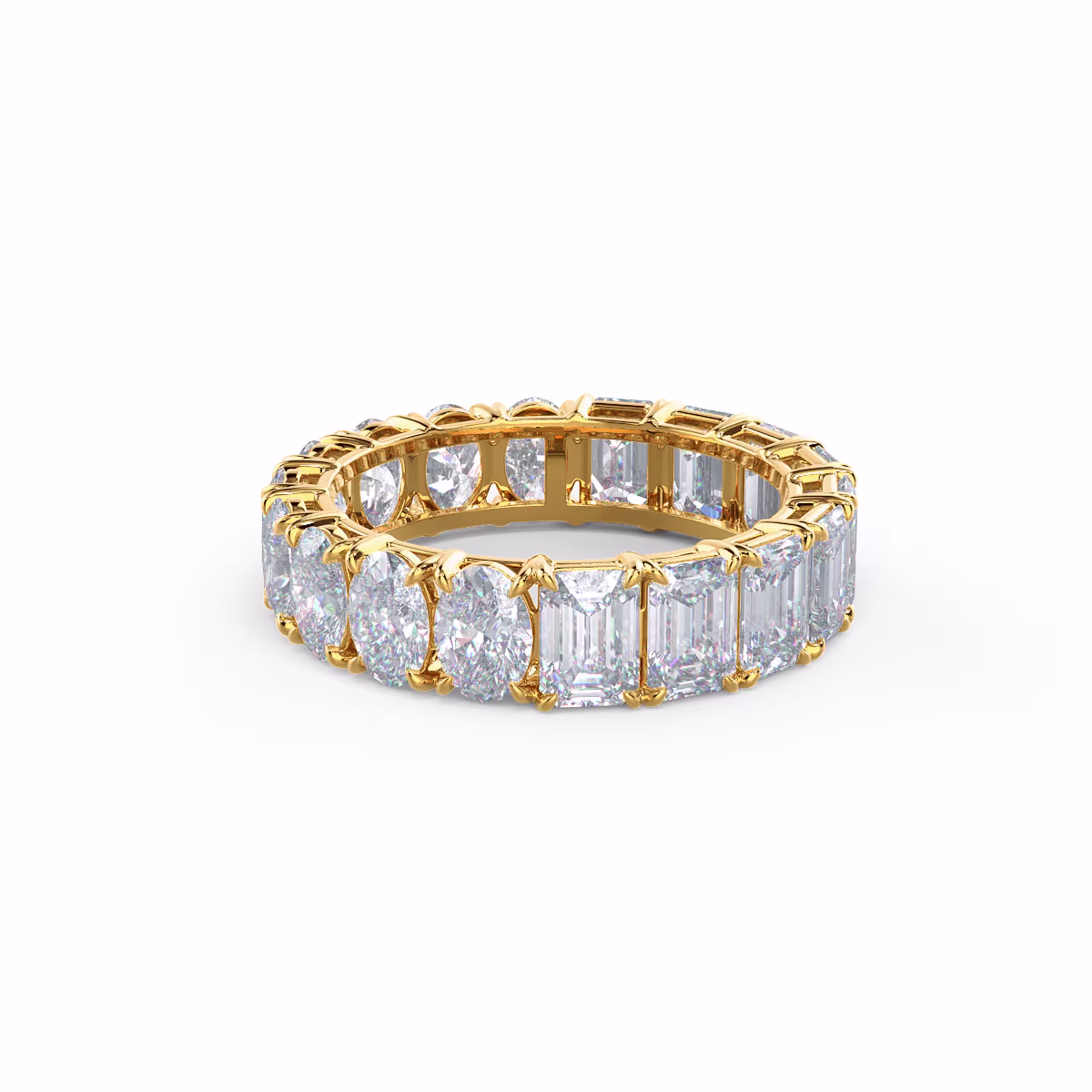 6.3 ct Lab Diamonds Half and Half Band in Yellow Gold (Main View)